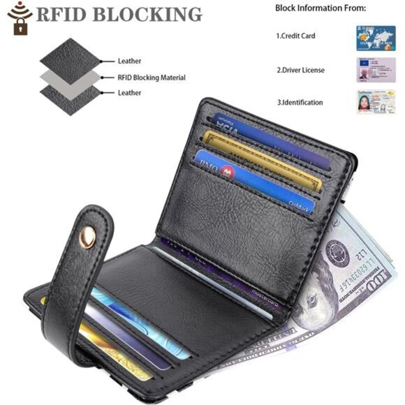 Slim Bifold Wallet RFID Credit Card Wallet Small Cute Card Holder for Women, Cow - Picture 3 of 7
